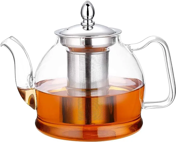 HIWARE 1000ml Glass Teapot with Removable Infuser